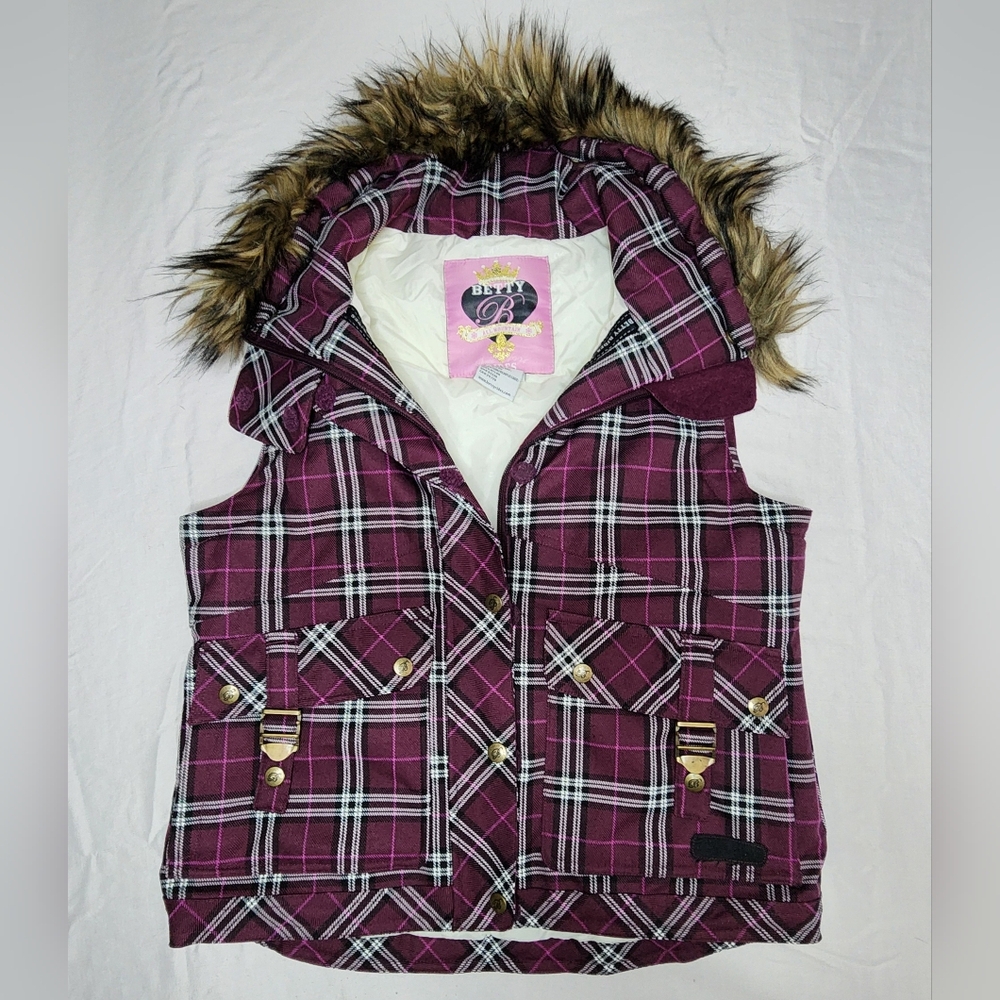 Betty Rides Insulated Vest Fur Collar